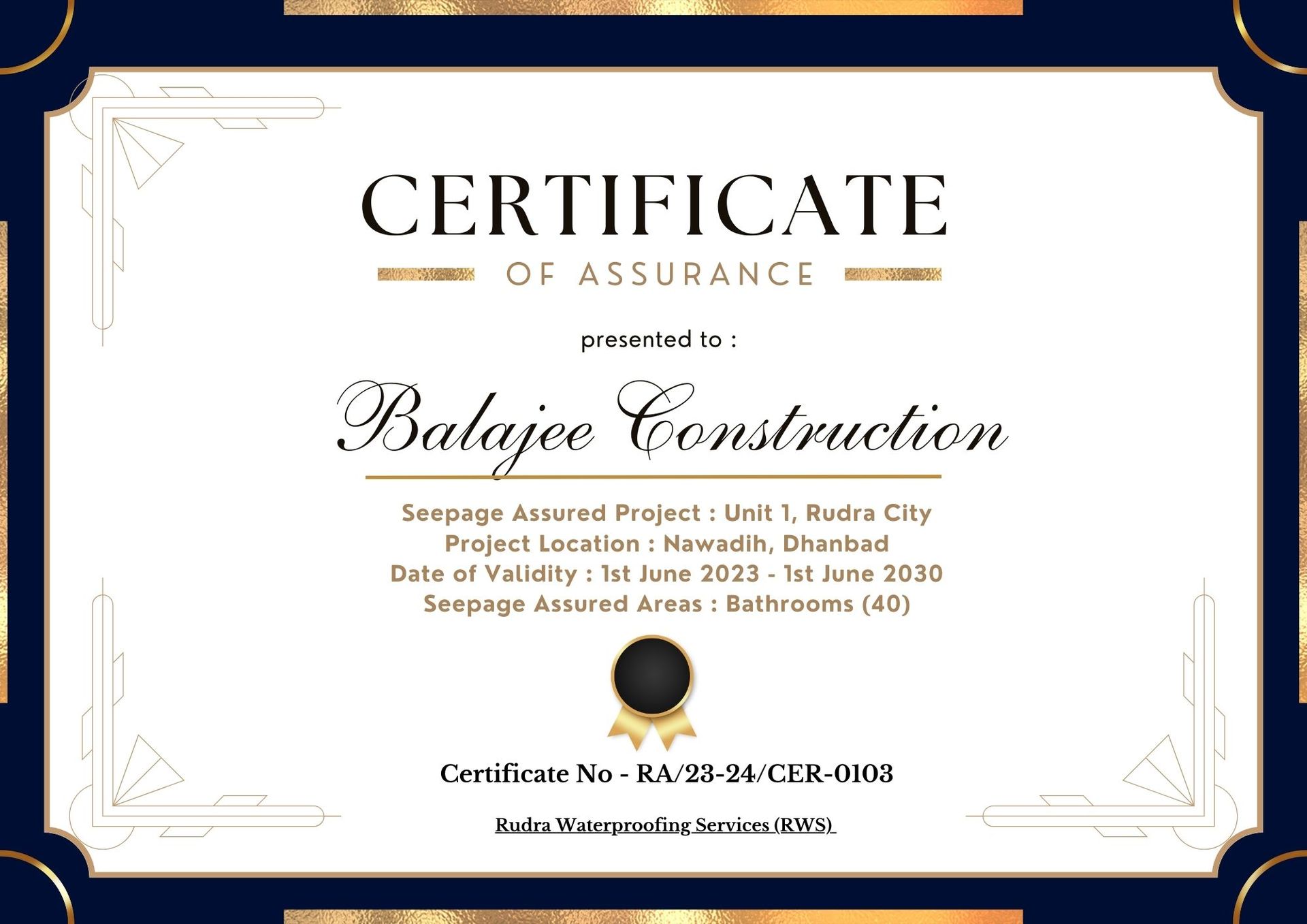 RWS Assured Certificate